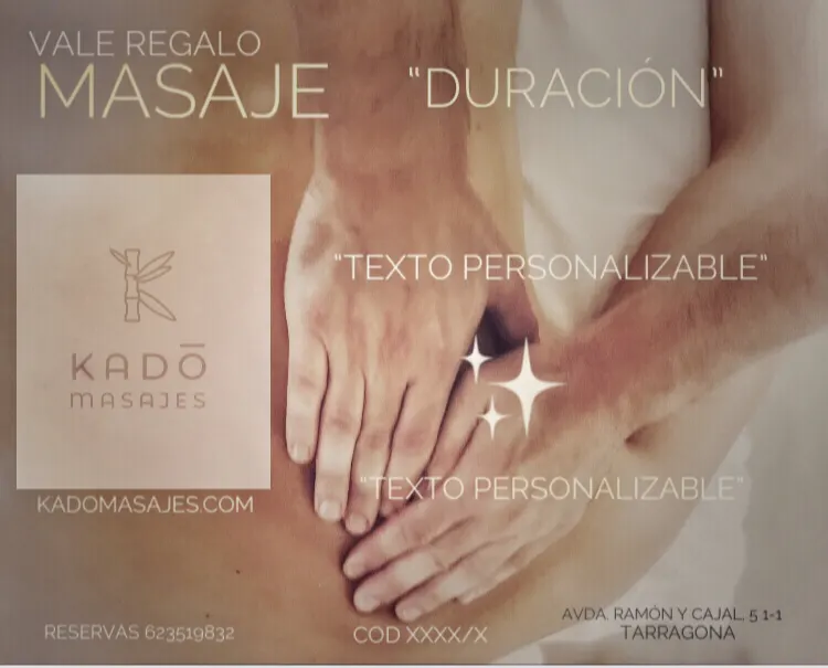 Ejemplo de vale regalo de Kadō Masajes